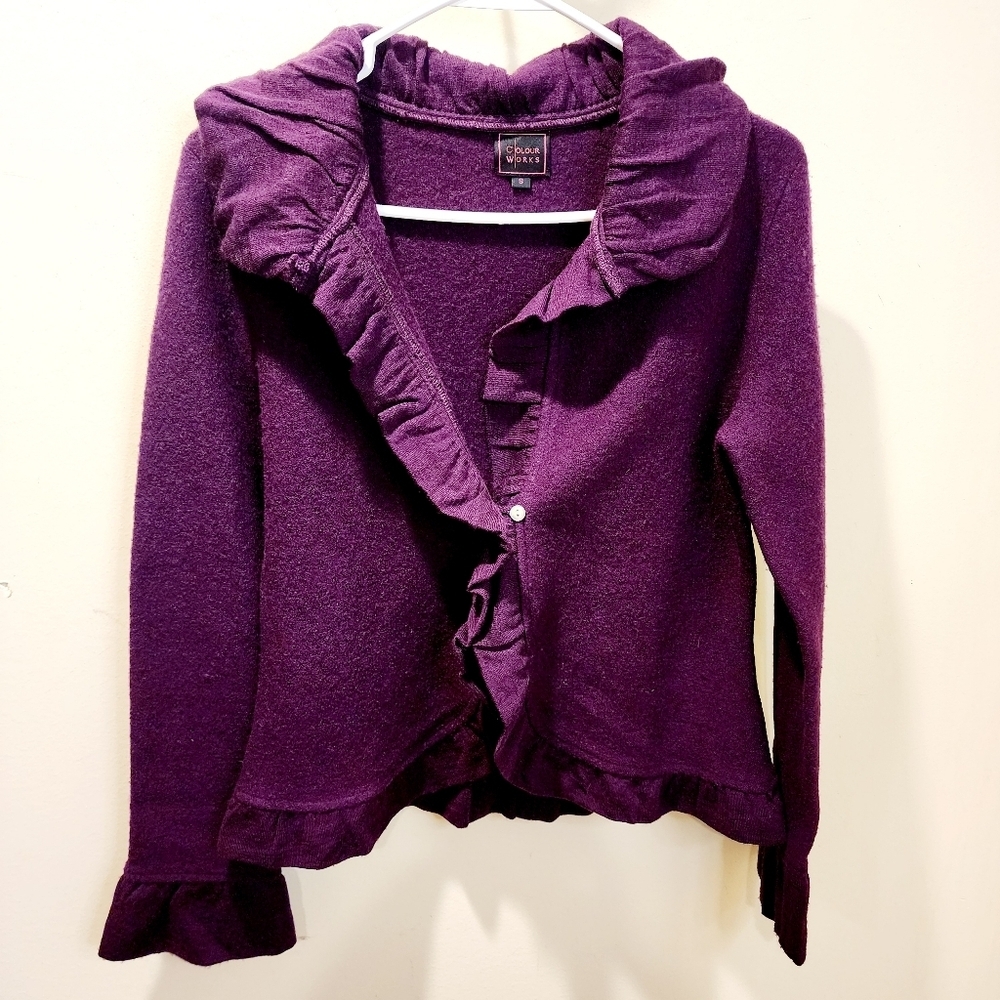 Colour Works Burgundy wool Cardigan size S